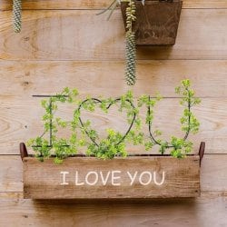Металлическая подставка для растений &quot;I love you&quot;